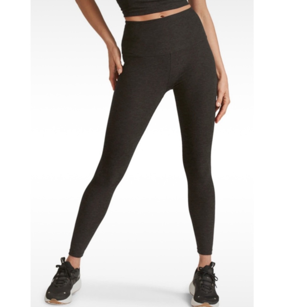 Beyond Yoga Black High-Rise Leggings Charcoal marl